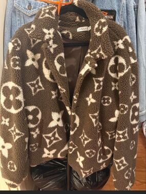 Unlisted Brown & Cream Teddy Logo-Print Jacket